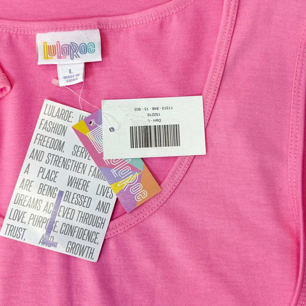 LuLaRoe Dani Maxi Dress Pink Sleeveless Stretch Large - Picture 7 of 9
